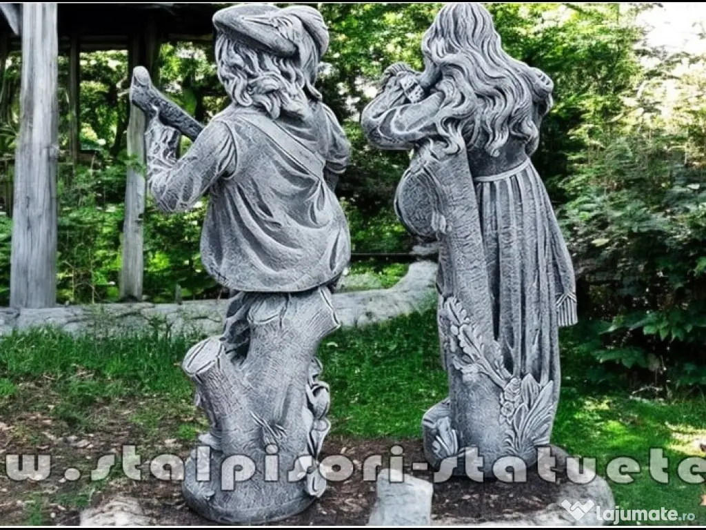 Set statuete muzicanți, gri patinat, model S69. 