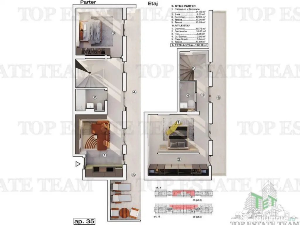 PentHouse modern 3 camere, incalzire in pardoseala, posibili
