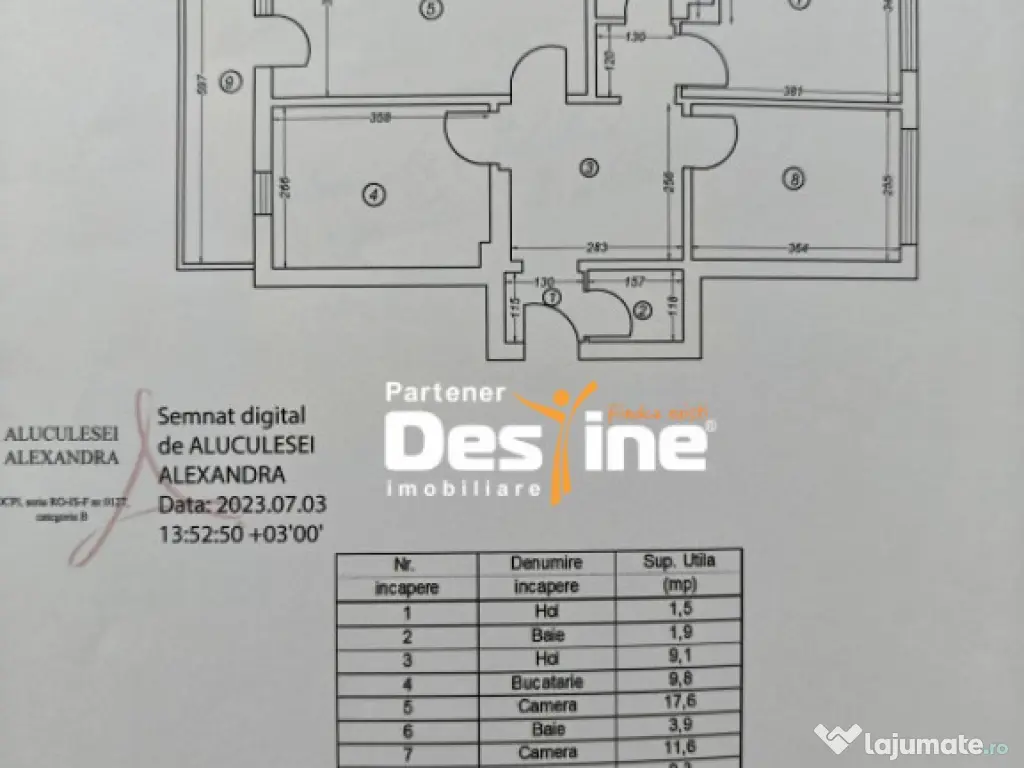DACIA, Apartament 3 camere, 71.7 MP, 164.900 € 