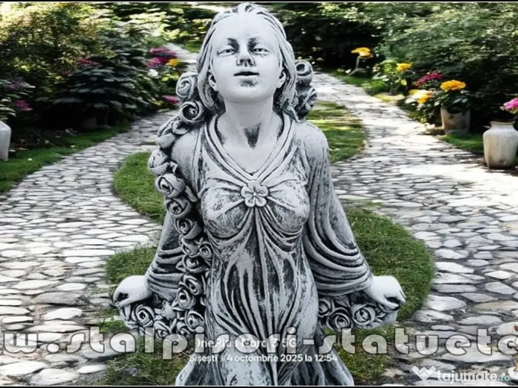 Statuetă zeiţa Flora, gri patinat, model S5. 