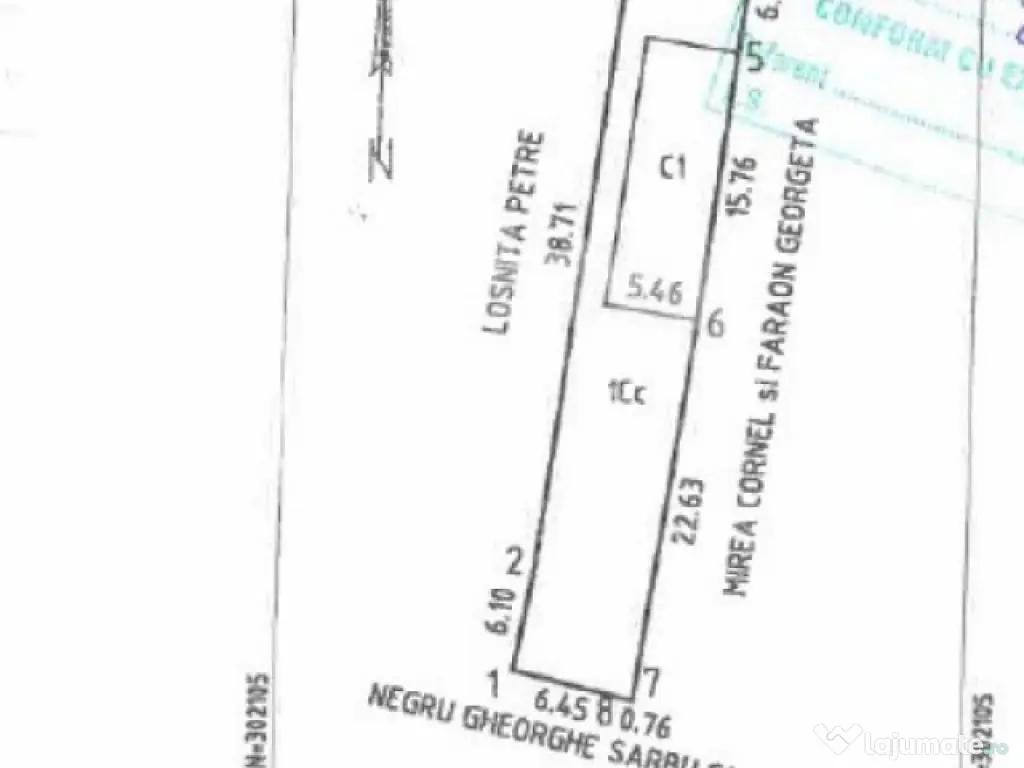 Teren cu casă demolabilă sau renovabila în Valu lui Traia 