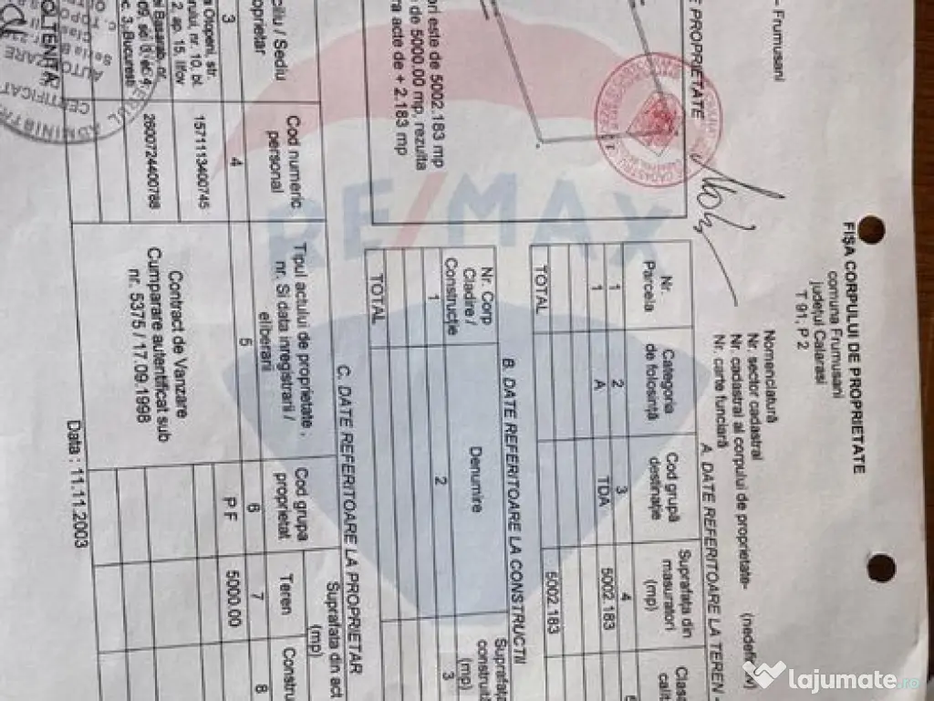 Teren Frumusani DN4 2000 mp + 5000 mp deschidere Lac Pasarea 
