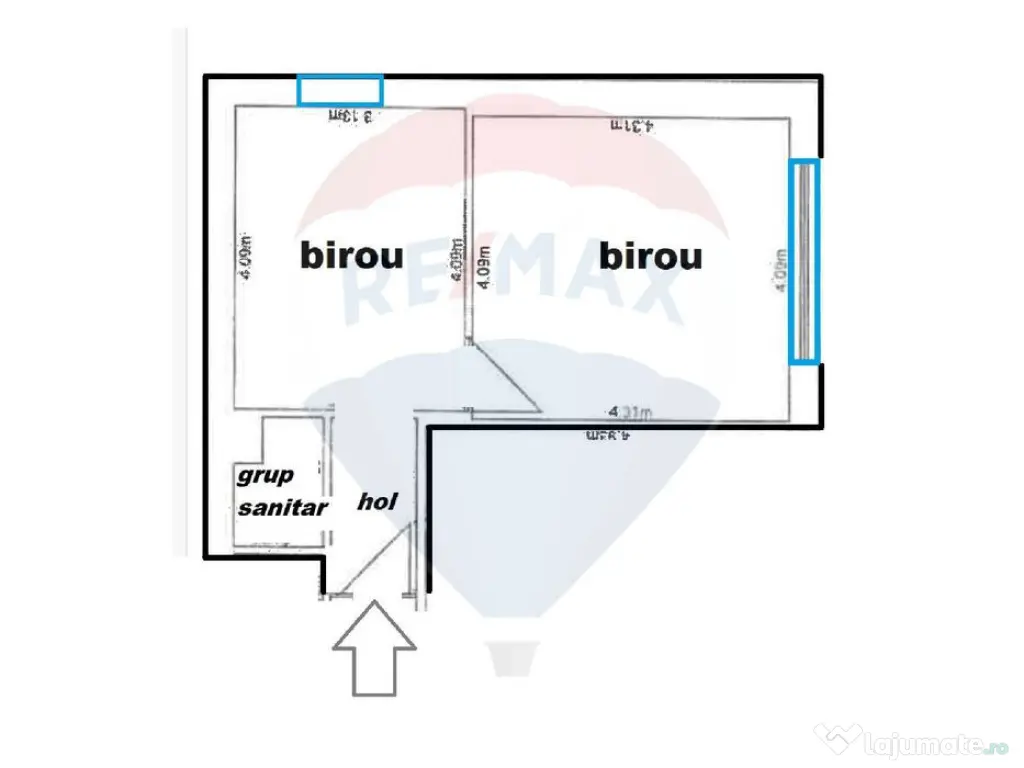 Birou de închiriat Brașov 35 mp, Uzina 2, cu parcare