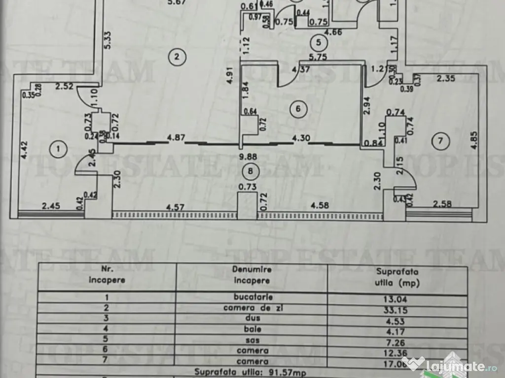 Apartament 3 camere - central - - Braila