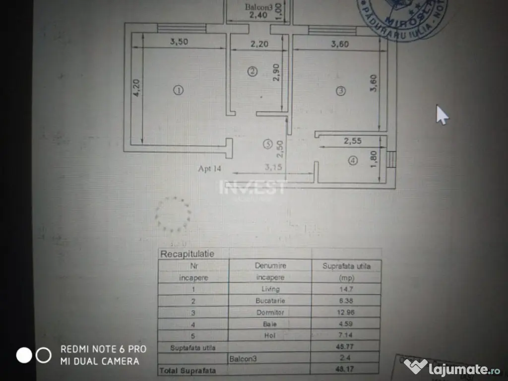 Apartament 2 cam. decomandat, et. 2, Str. Principala, CUG