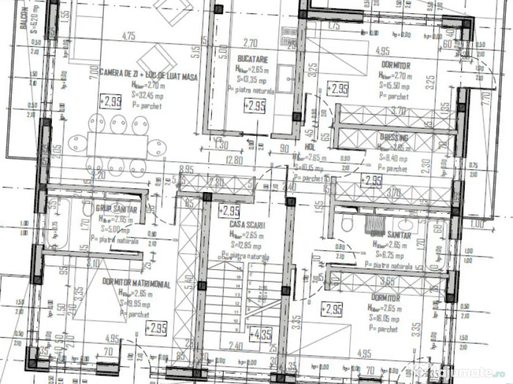 Apartament 4 camere, 127 mp, Terasa 36 mp, Dressing, Manastu