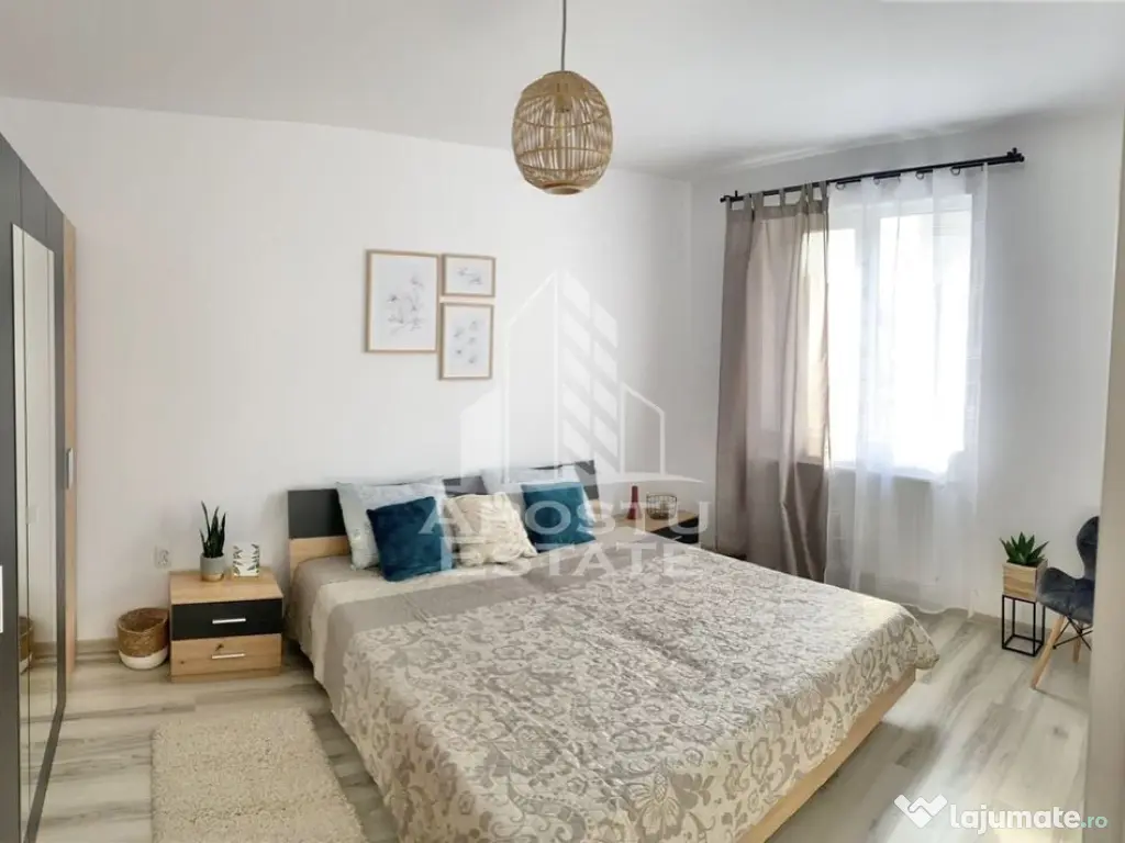 Apartament cu 2 camere complet mobilat si utilat la etaju... 