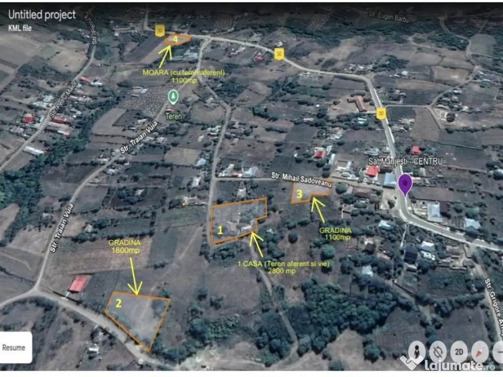 Domeniu Moara Casa batraneasca terenuri