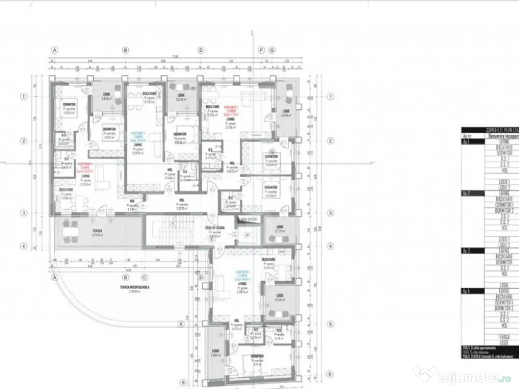Apartament cu 2 camere, 64 mp, Semifinisat, zona Intre Lacur