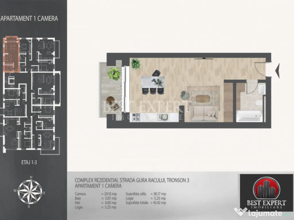 Garsoniera Ideal Investitie -7 minute metrou N.Teclu