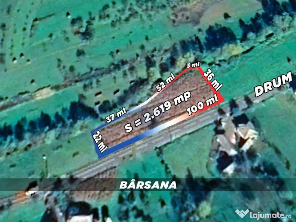COMISION 0% Teren intravilan de vanzare in Barsana (26 ARI) 