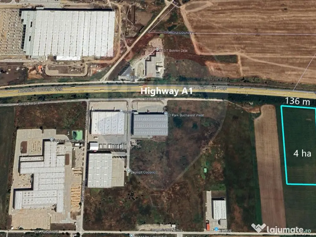 Teren intravilan 4 ha, pentru logistică sau depozitare ?...