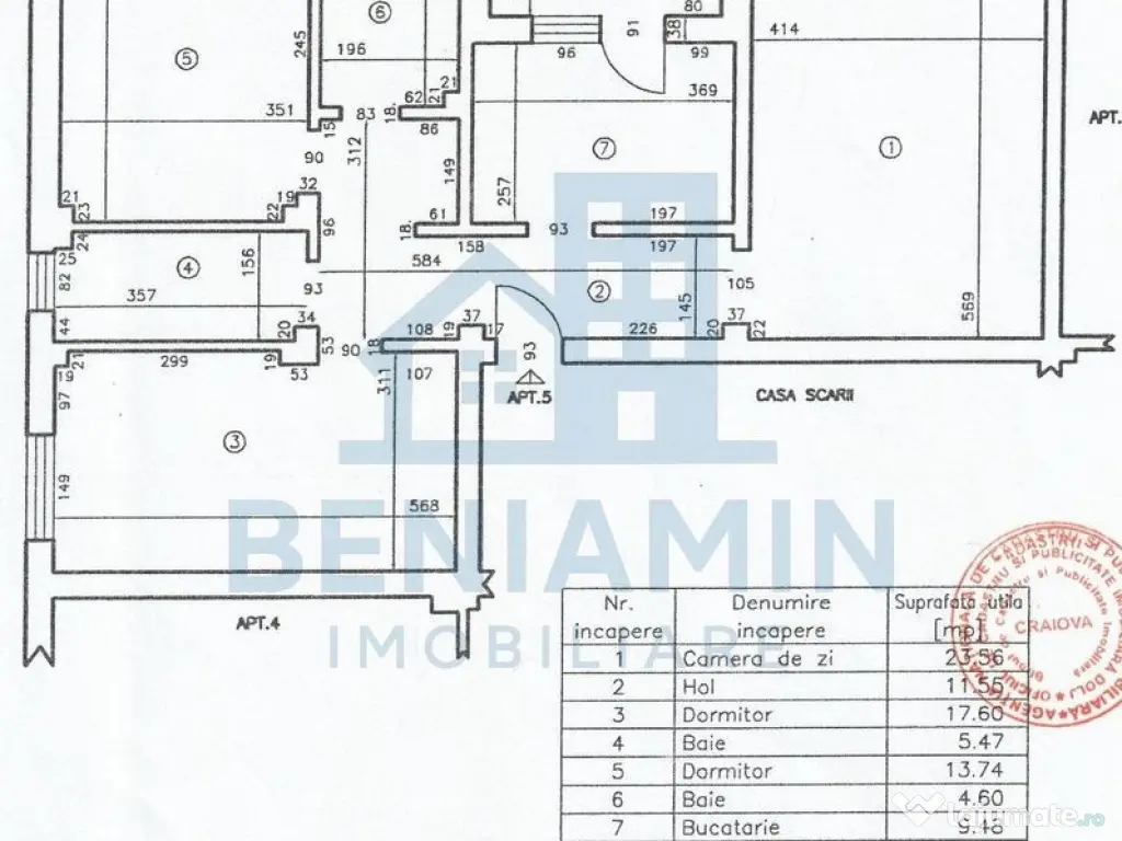 Apartament 3 camere decomandat etaj 1 an 2009 centrala pa...