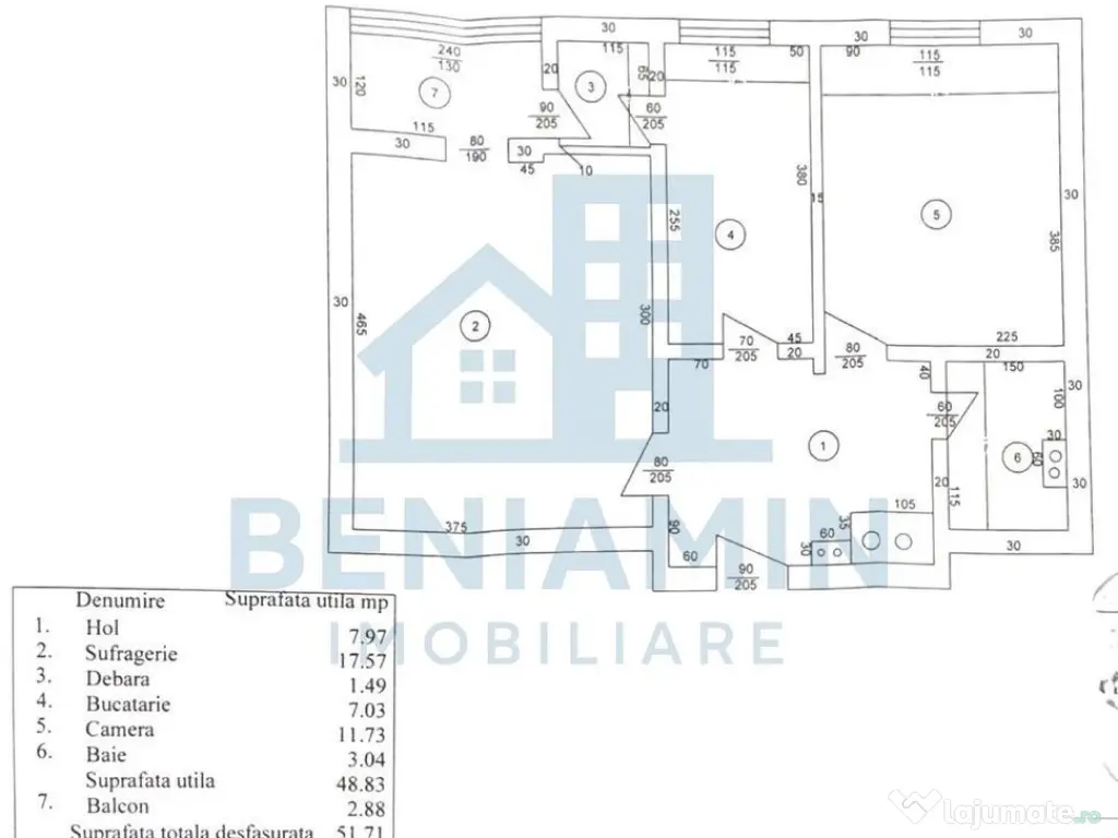 2 Decomandate Mobilat Utilat Calea Bucuresti Rotonda 52mp 