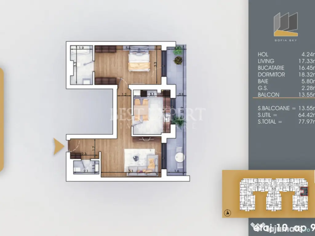 2 Camere Suprafata Generoasa Ideal Investitie