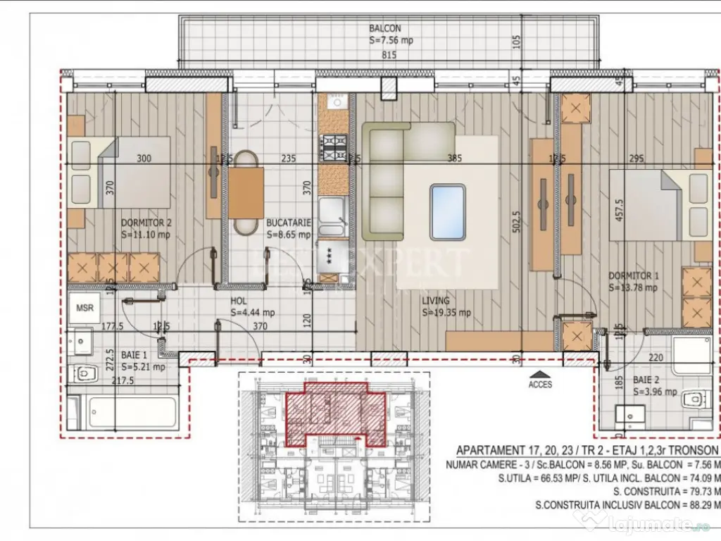 Apartament 3 camere acces rapid STB/Zona Linistita 