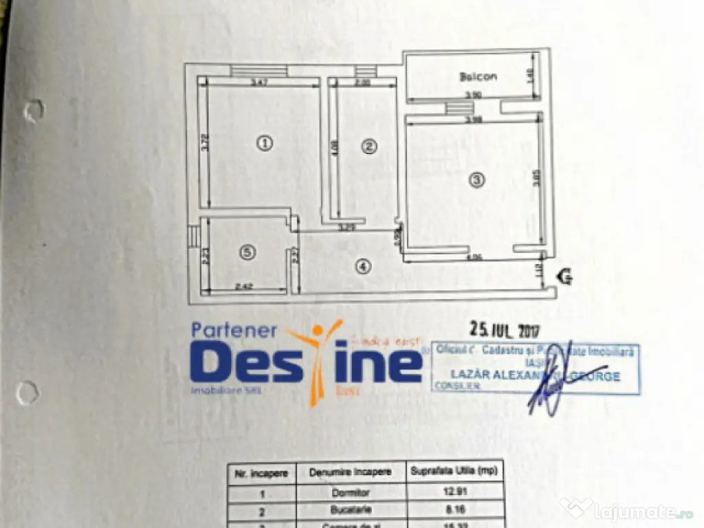 Apartament 2 camere decomandat 59 mp mobilat utilat geam la 