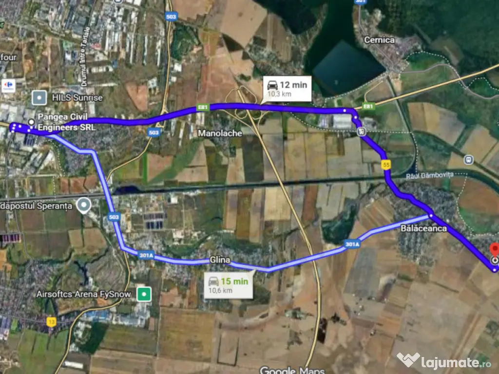 Teren pentru casă în Balaceanca cu utilități la stradă