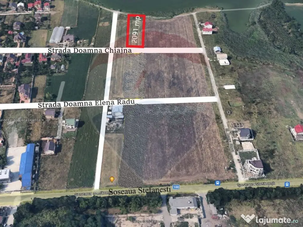 Teren intravilan 2.091 mp cu deschidere la lac – Afumați 