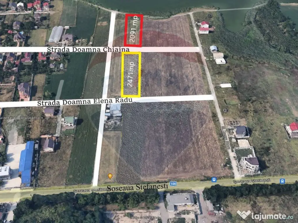 Teren intravilan 2.091 mp cu deschidere la lac – Afumați 