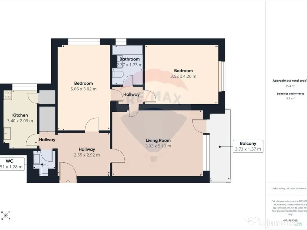 Apartament cu 3 camere în zona – 1 Mai / Domenii 