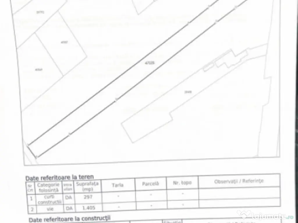 Teren cu casa demolabila, suprafata 1700 mp
