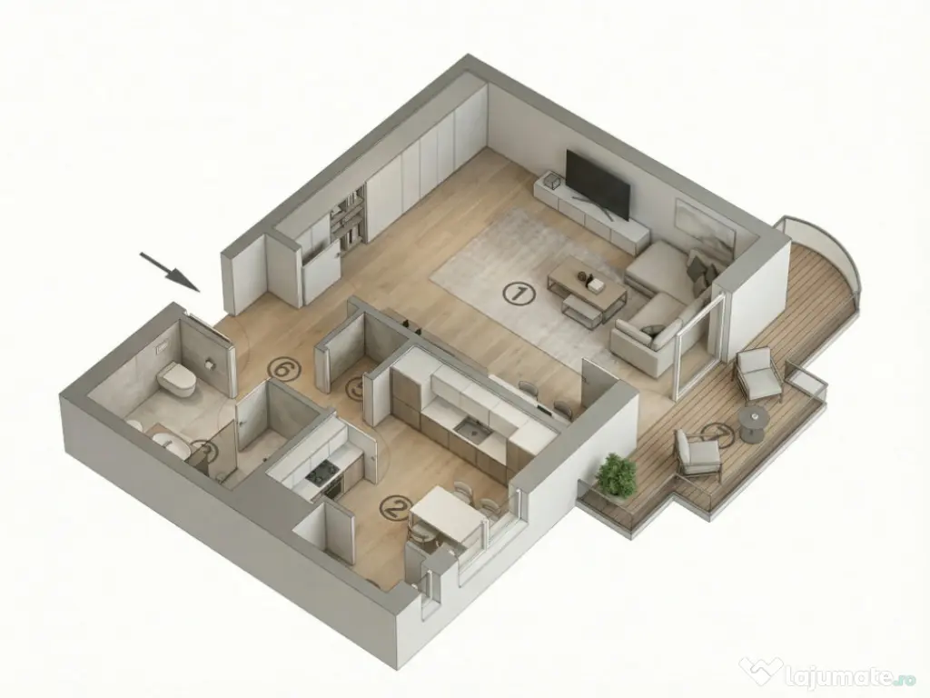 Garsonieră 36mp Unirii - Etaj 1, Renovare Totală Necesară 