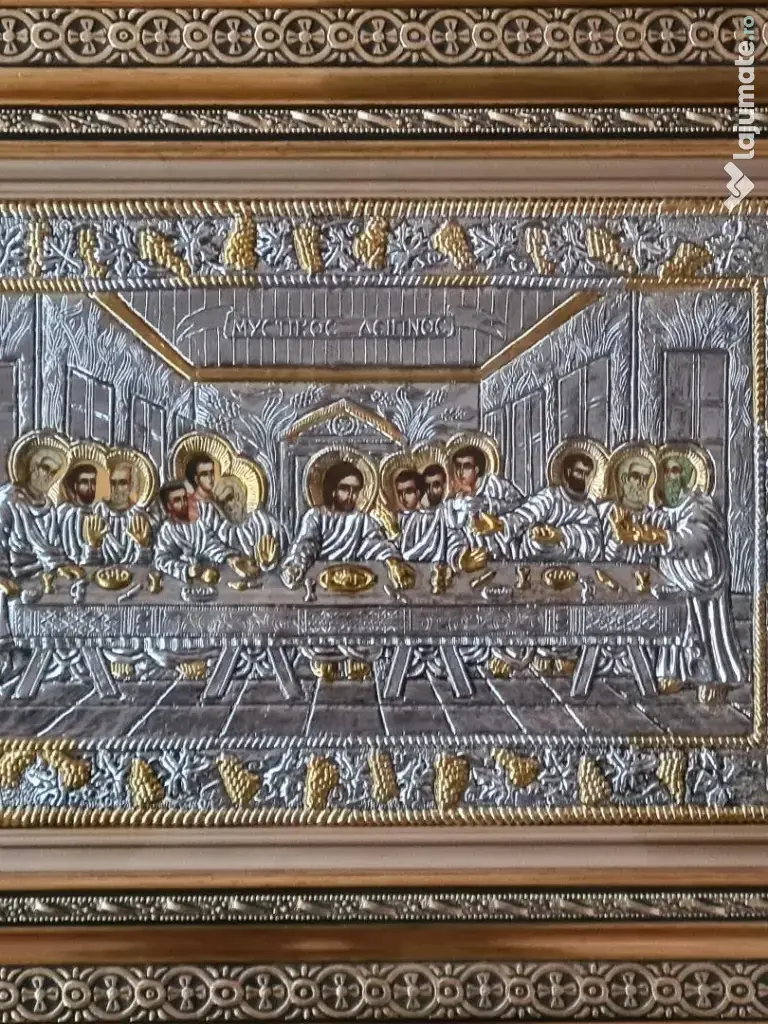 Icoana Cina Cea De Taina Argintata Relief 3 D 