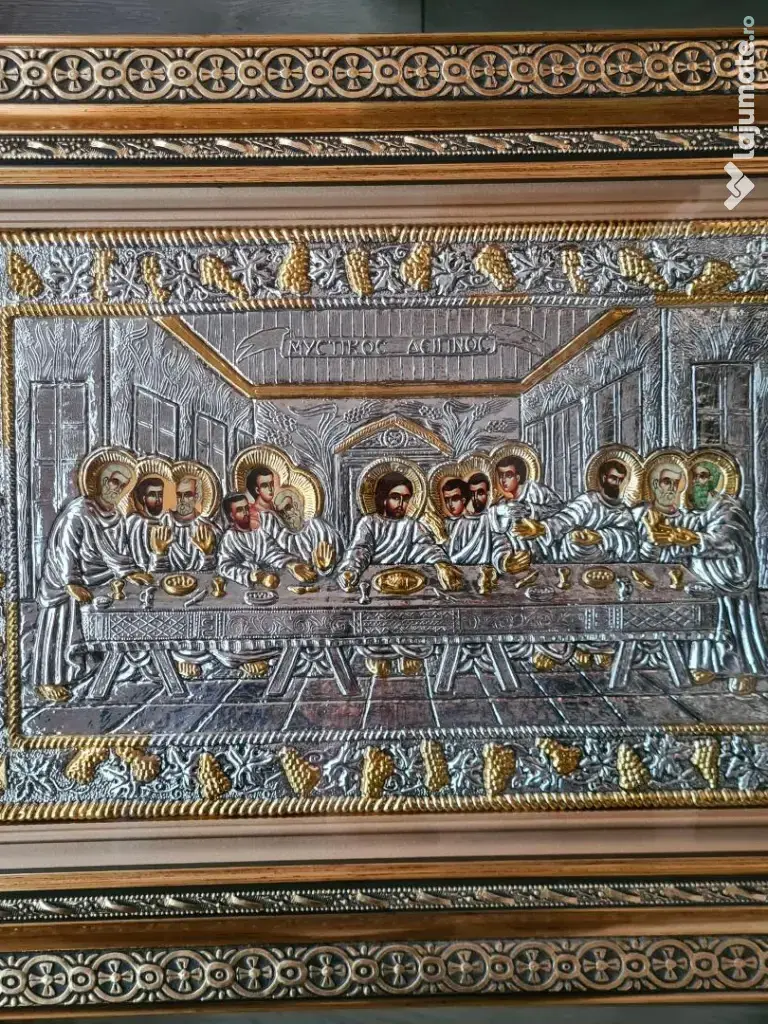 Icoana Cina Cea De Taina Argintata Relief 3 D 