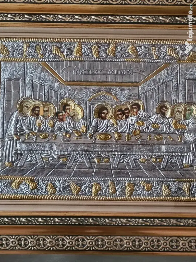 Icoana Cina Cea De Taina Argintata Relief 3 D 