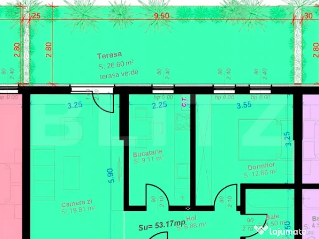 Titlu: Apartament 2 Camere Decomandat | Terasă 27 mp | Z