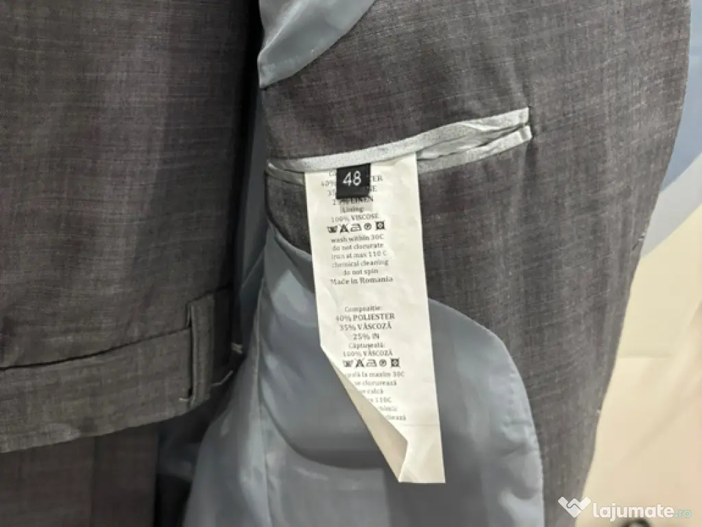 Costum bărbătesc gri, mărimea 48 – elegant