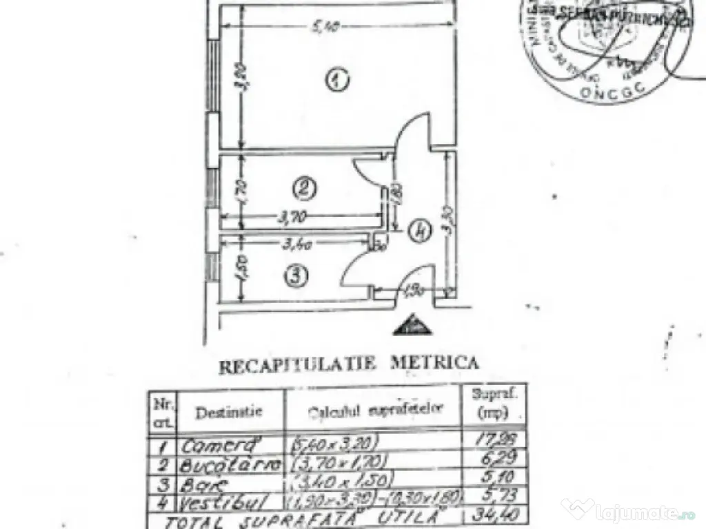 Garsoniera Parter 34MP -Zona Sebastian