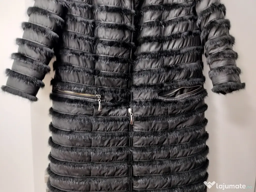 Scurta cu fâșii pe orizontala fâș cu blăniță naturals,