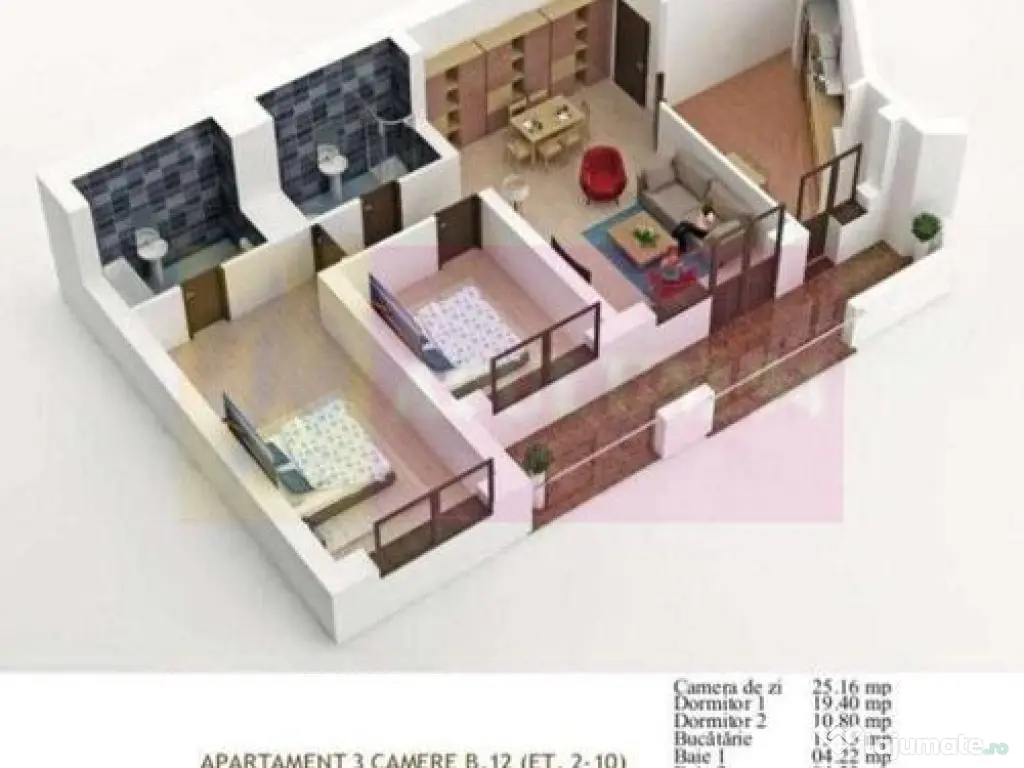 Apartament 3 camere, mobilat luxos, si loc de parcare la ...