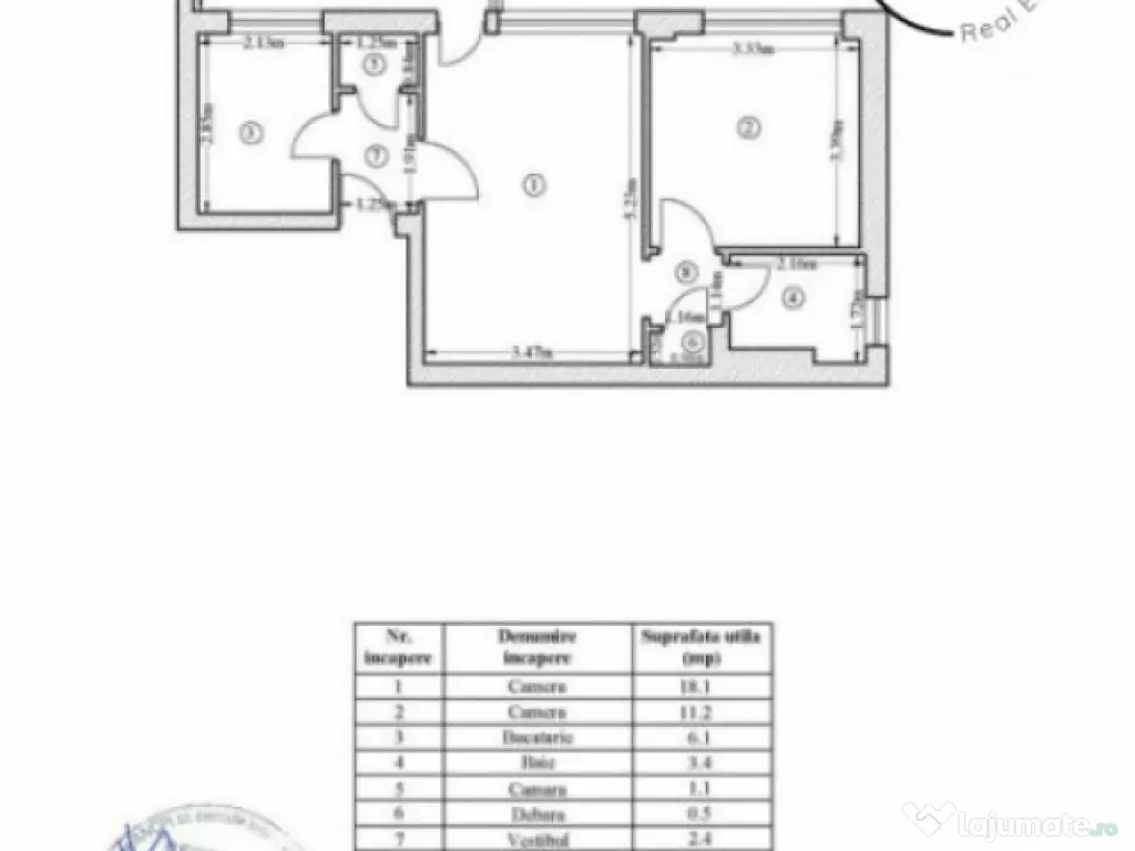 Apartament de 2 camere la 500 m de Metroul 1 Mai