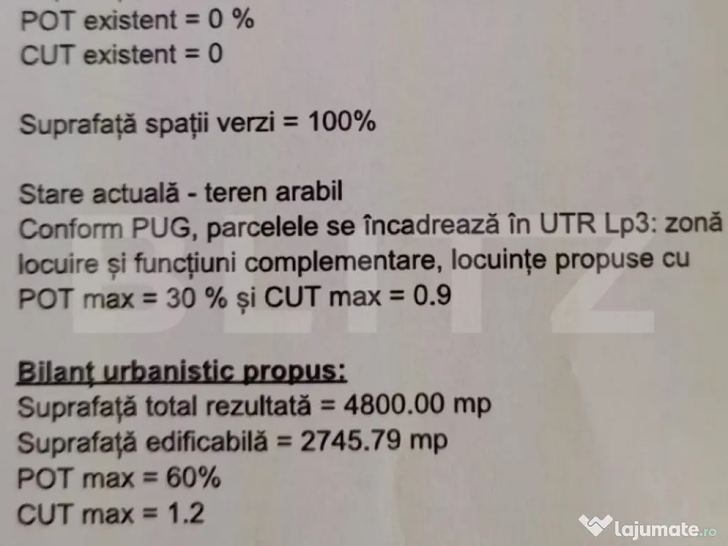 Investitie ! Teren intravilan 4800 mp, pretabil PUZ , Triaju 