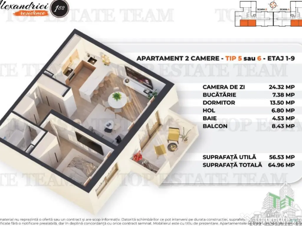 Ideal pentru Locuit sau Investitie, 2 Camere in Rahova