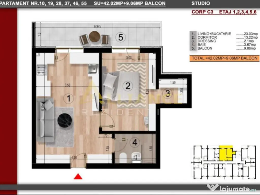 Apartament Tip Studio metrou Dimitrie Leonida 