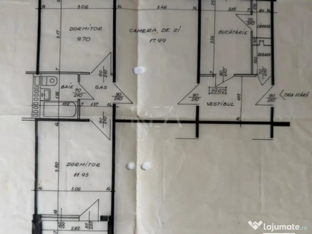 3 camere Titan, parcare, et. 2, an 1974, metrou, 62 mp 