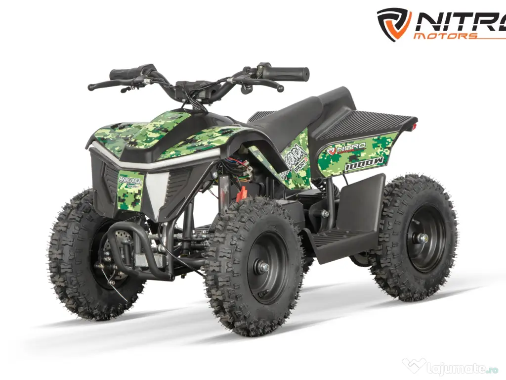ATV electric NITRO E-QUAD Anaconda VX 800W cu baterie 36V 12Ah Lithium Green