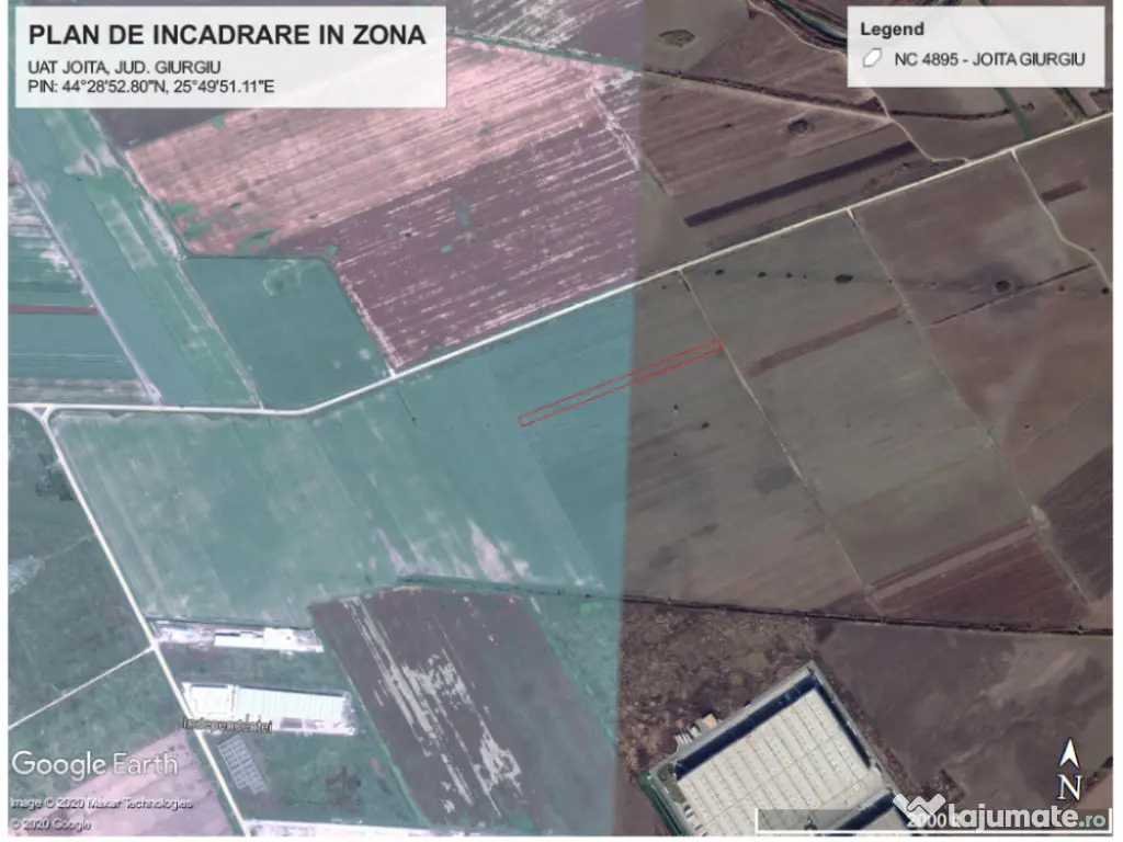 Teren intravilan 11350mp Joita (Giurgiu)-pozitionare Halele Emag