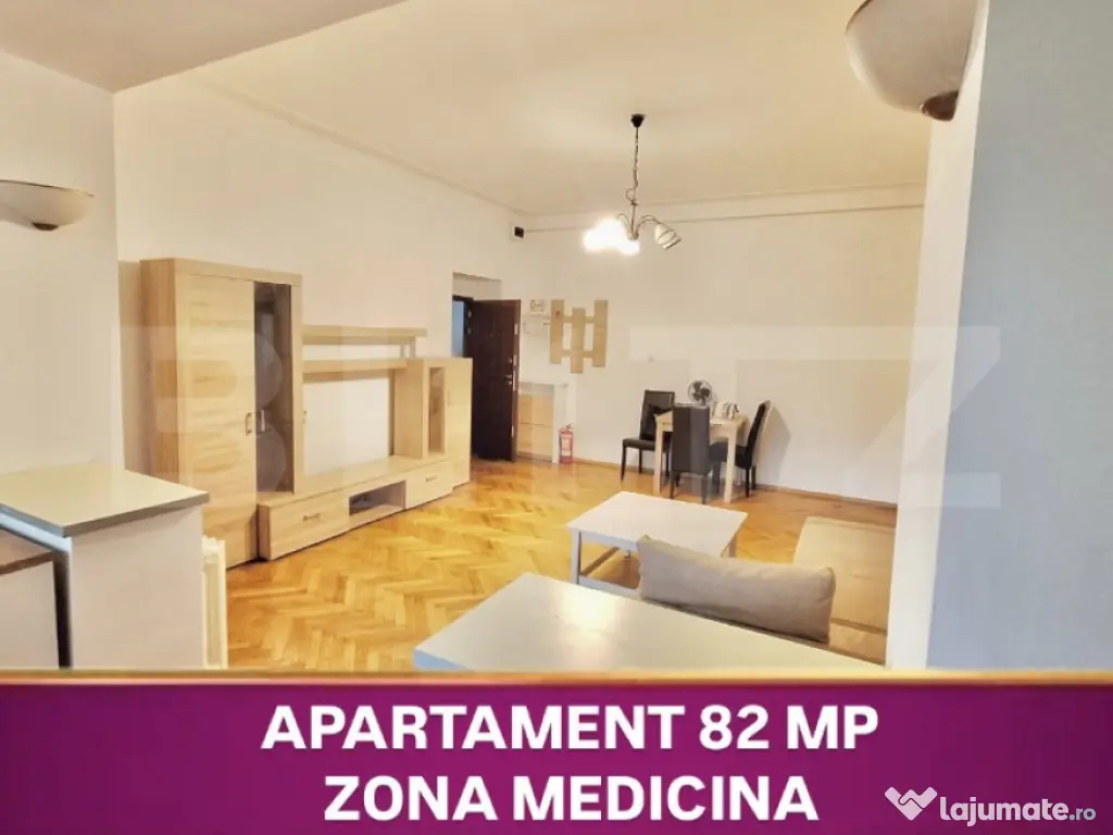 Apartament 2 camere, 82 mp utili, zona Medicina 