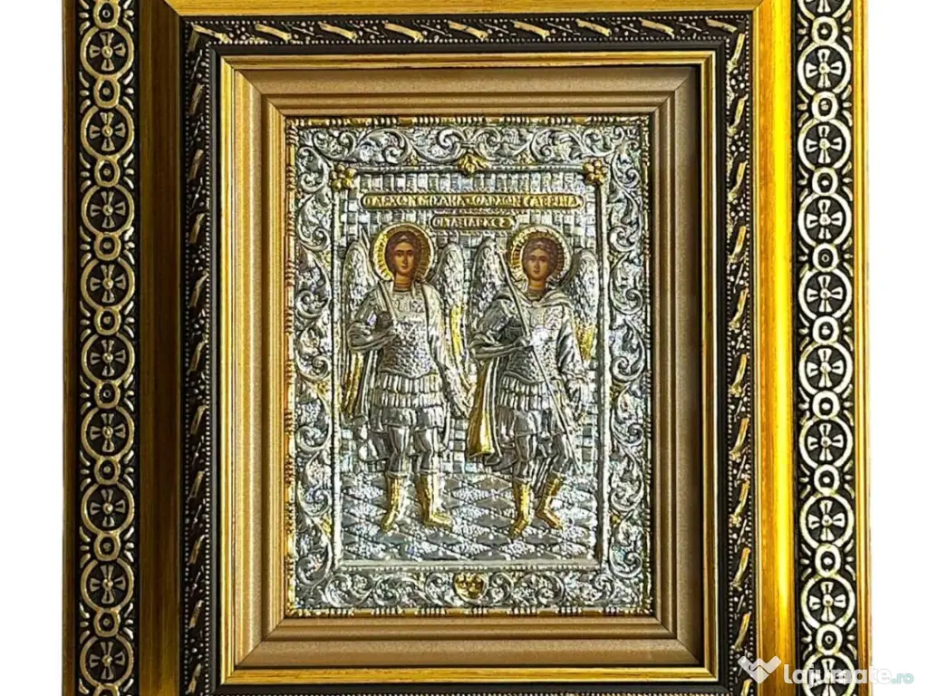 Icoane Argintate-Maica D Lacrima,Mantuitorul cu Spini si alti Sfinti Relief 3 D