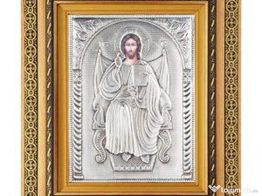 Icoane Argintate-Maica D Lacrima,Mantuitorul cu Spini si alti Sfinti Relief 3 D