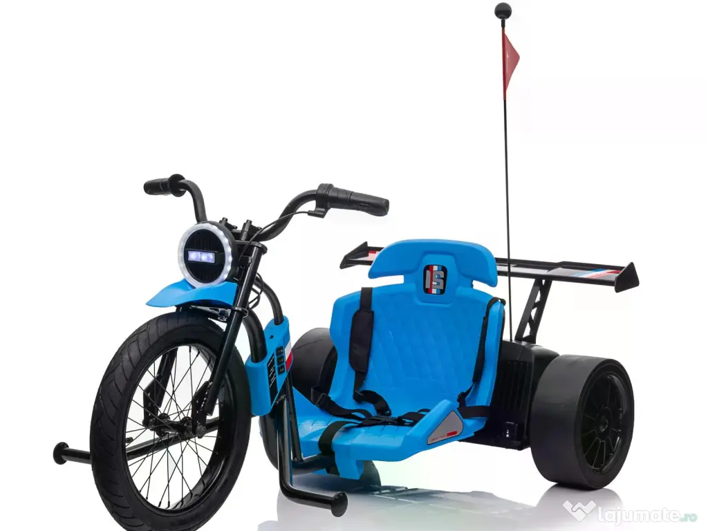 Tricicleta electrica cu functie Drift, Kinderauto BJSX2338, 2x 250W Blue 