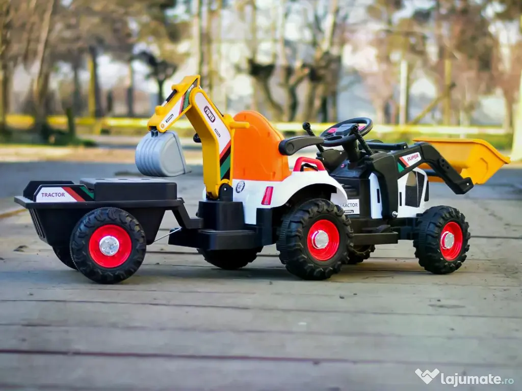 Tractoras electric pentru copii Kinderauto BJEJ1588E 2x35W, 12V White 