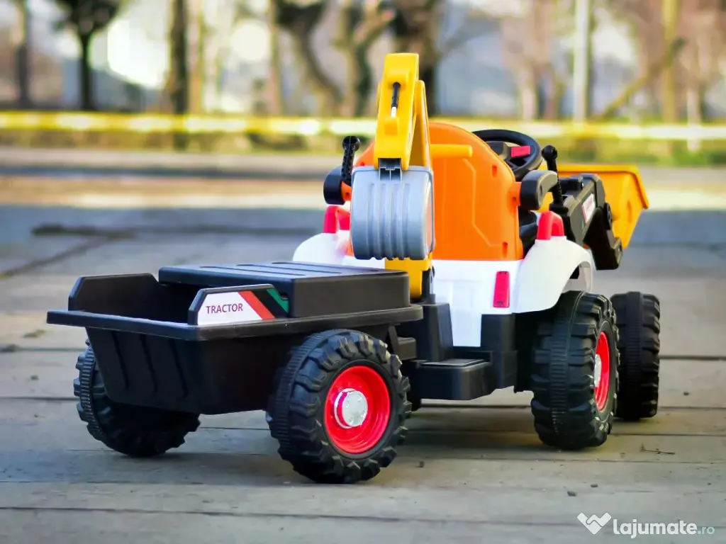 Tractoras electric pentru copii Kinderauto BJEJ1588E 2x35W, 12V White 