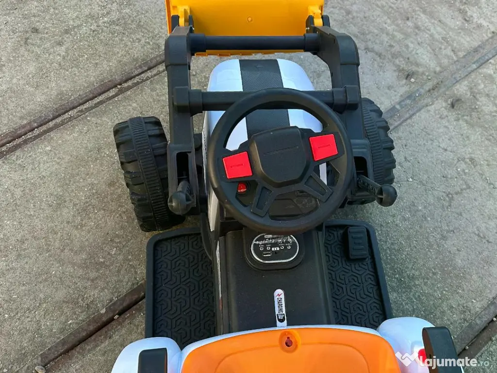 Tractoras electric pentru copii Kinderauto BJEJ1588E 2x35W, 12V White 