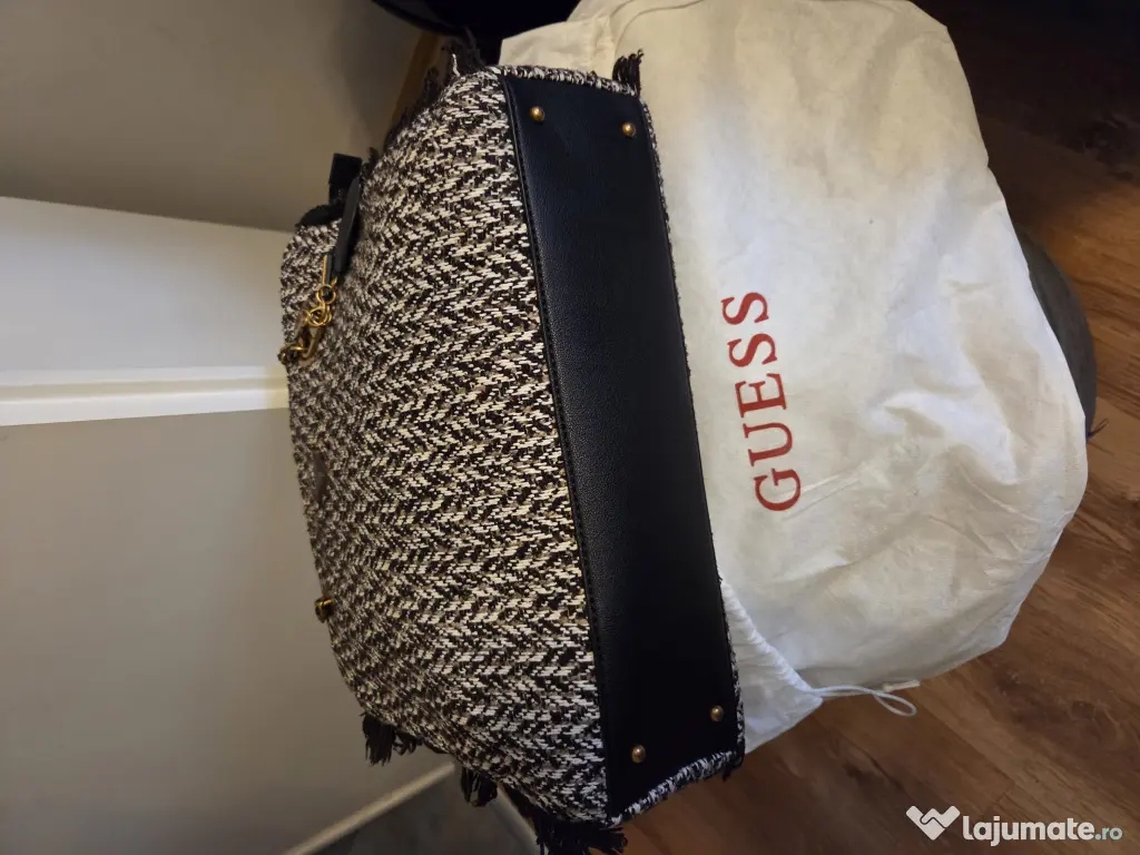 Geanta GUESS Originala Model Tweed & Chain | Eleganta | Dustbag Inclus